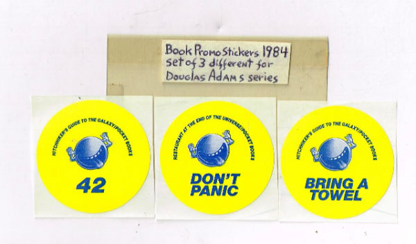 Image for Hitchhiker's guide to the galaxy book promo stickers(lot of 3)1984