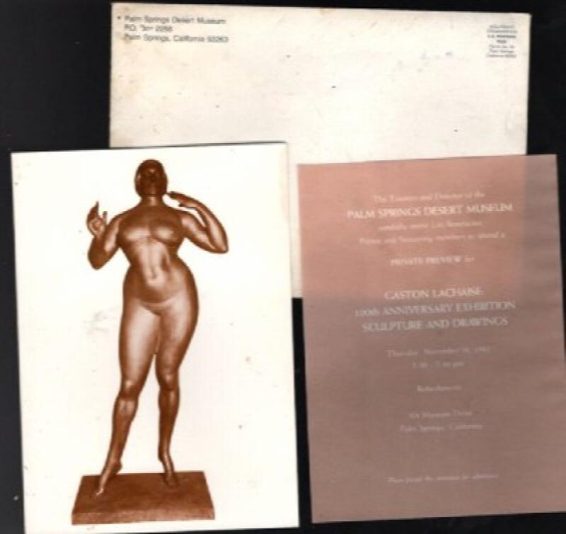 Image for Gaston LaChaise :Palm Springs  Gallery invite (1982