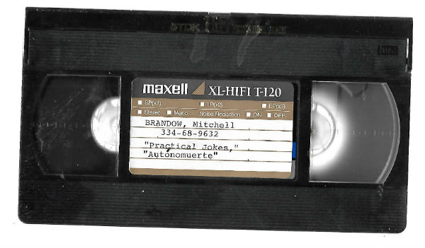 Image for 2 short films by Mitchel Branow "Practical Jokes"On the reel it says "Flying with Jesus" and "Automuerto" on VHS