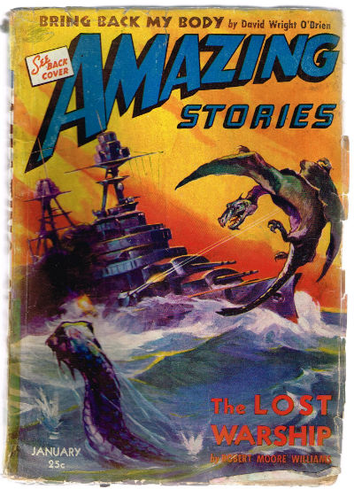 Image for Amazing Stories January 1943 St John Dinosaur Cover