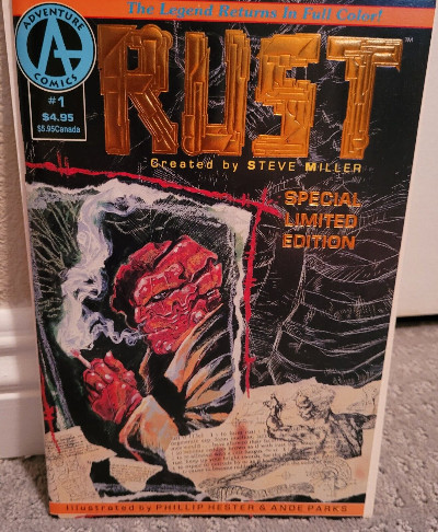 Rust Issue 1 (1992) Adventure Comics LTD Copper Foil Logo 1st Spawn Ad