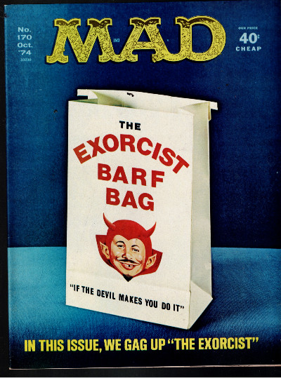 Mad Magazine, #170, The Exorcist Barf Bag.1974 (Oct.)