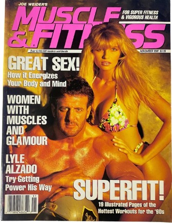 Muscle & Fitness Magazine November 1990 Lyle Alzado, Cyndi Pass No Label VG