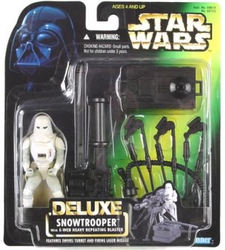 Image for Star Wars The Power Of The Force Deluxe Snowtrooper with E Web Heavy Repeating Blaster by Kenner Star Wars DELUXE Snowtrooper – MIP